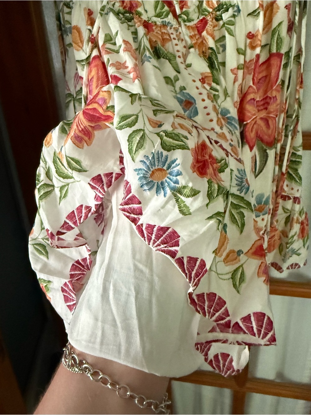 FARM Rio White Mini Dress with Pink & Green Floral - Picture 9 of 10